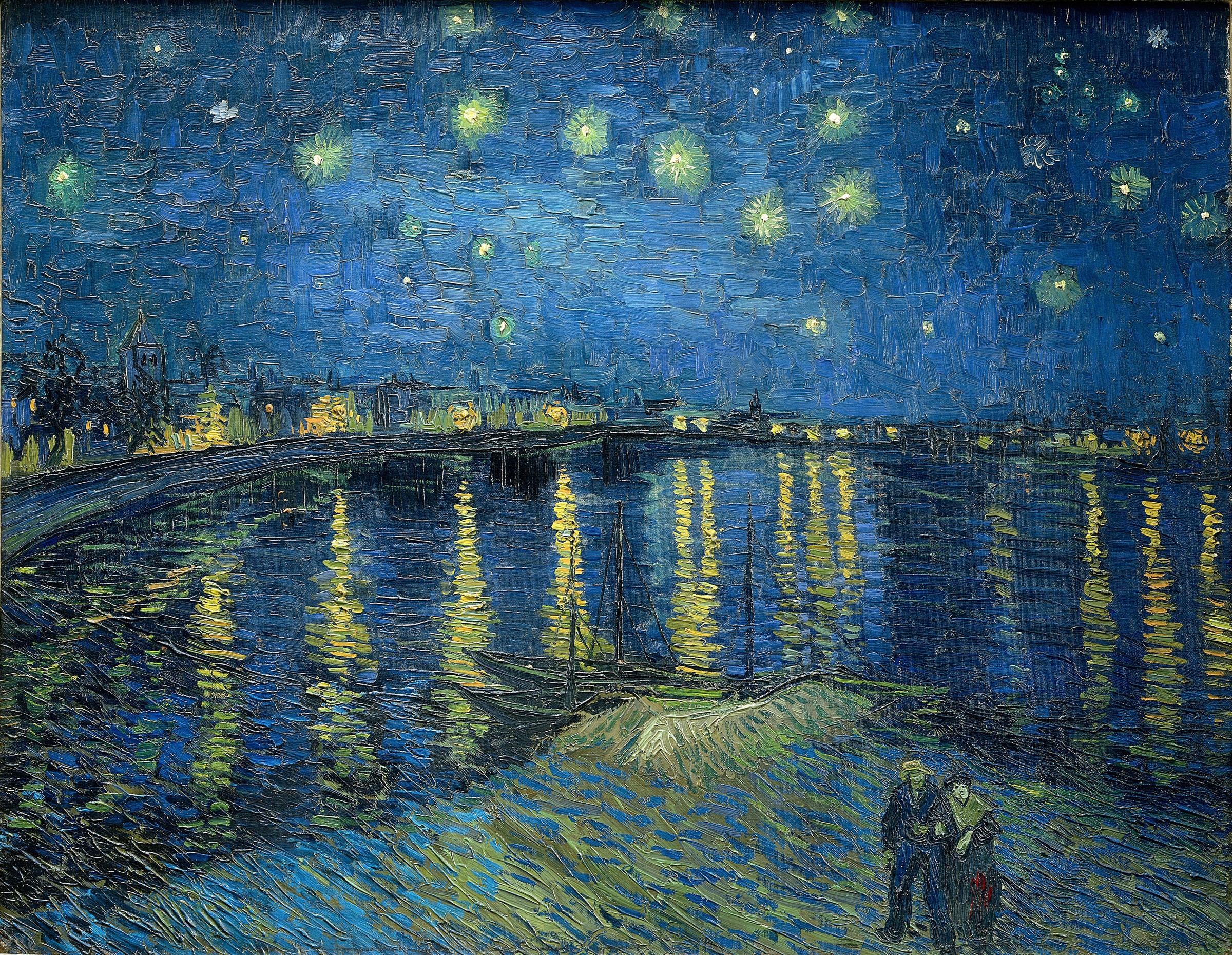 La noche estrellada sobre el Ródano